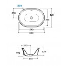 Овална Мивка за Вграждане Под Плот 60х42см. VANITY BASINS